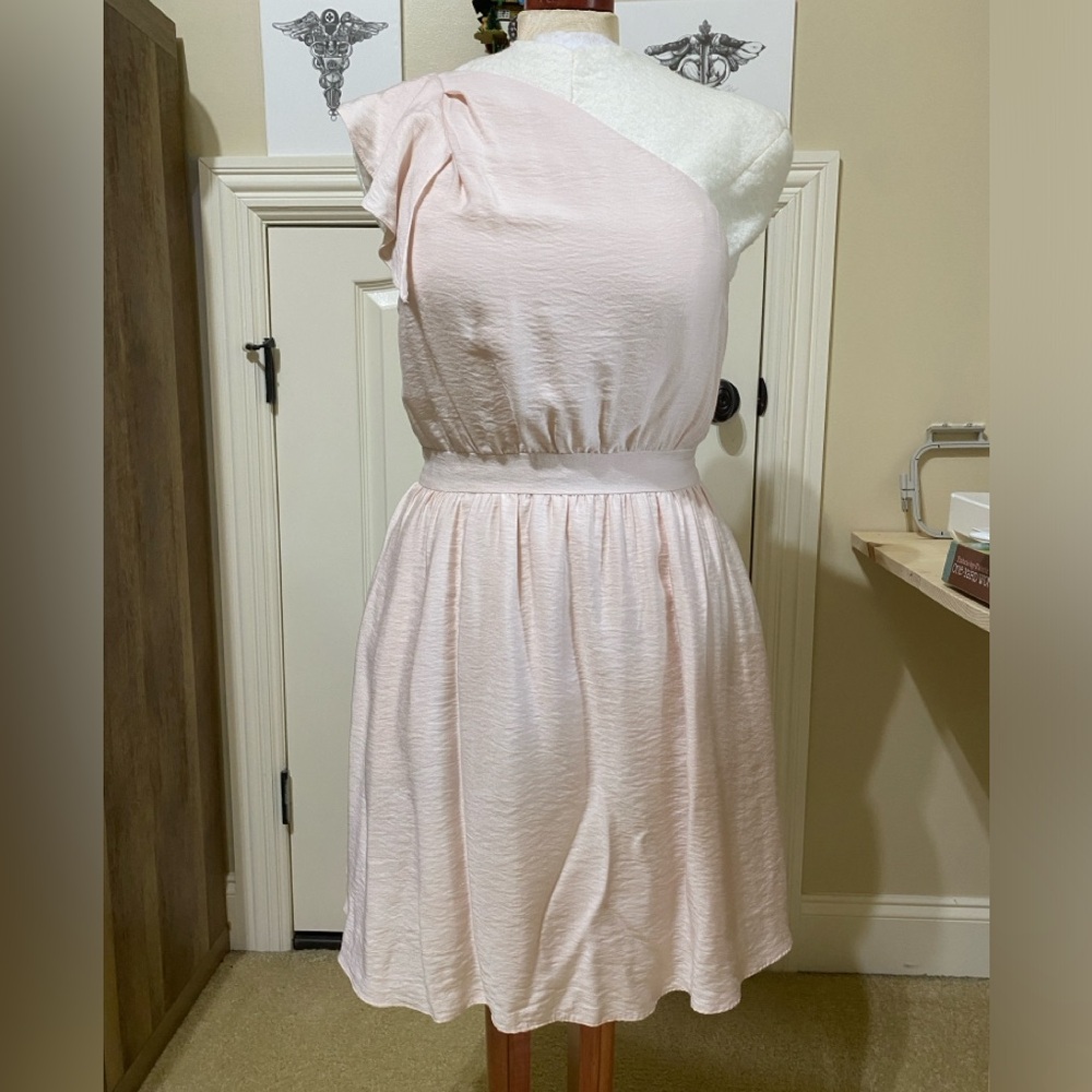 BCBG pink one shoulder dress